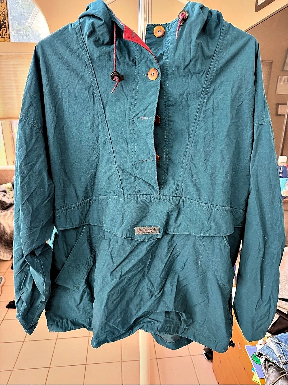 Vintage 90s Columbia Women's Nylon Anorak Blue Size Large